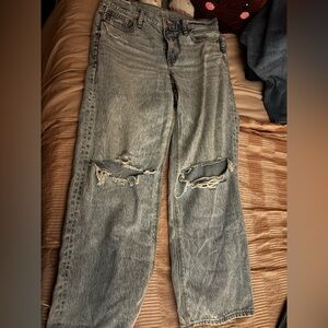 American Eagle Outfitters Gray Distressed Jeans
